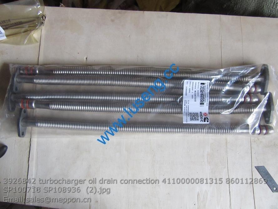 3926842 turbocharger oil drain connection 4110000081315 860112869 SP100718 SP108936